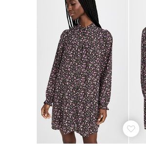 English Factory Floral Button Detail Mini Dress